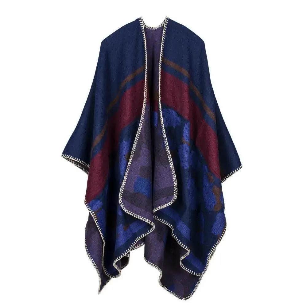 Elegant Large Plaid Cashmere Scarf