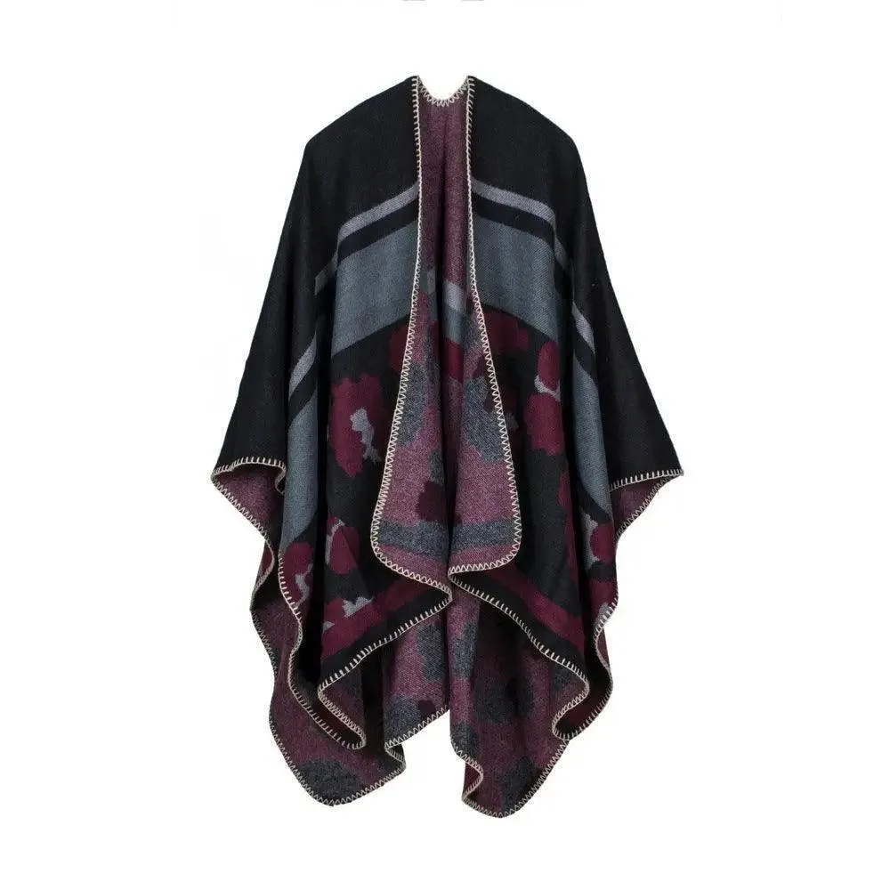 Elegant Large Plaid Cashmere Scarf