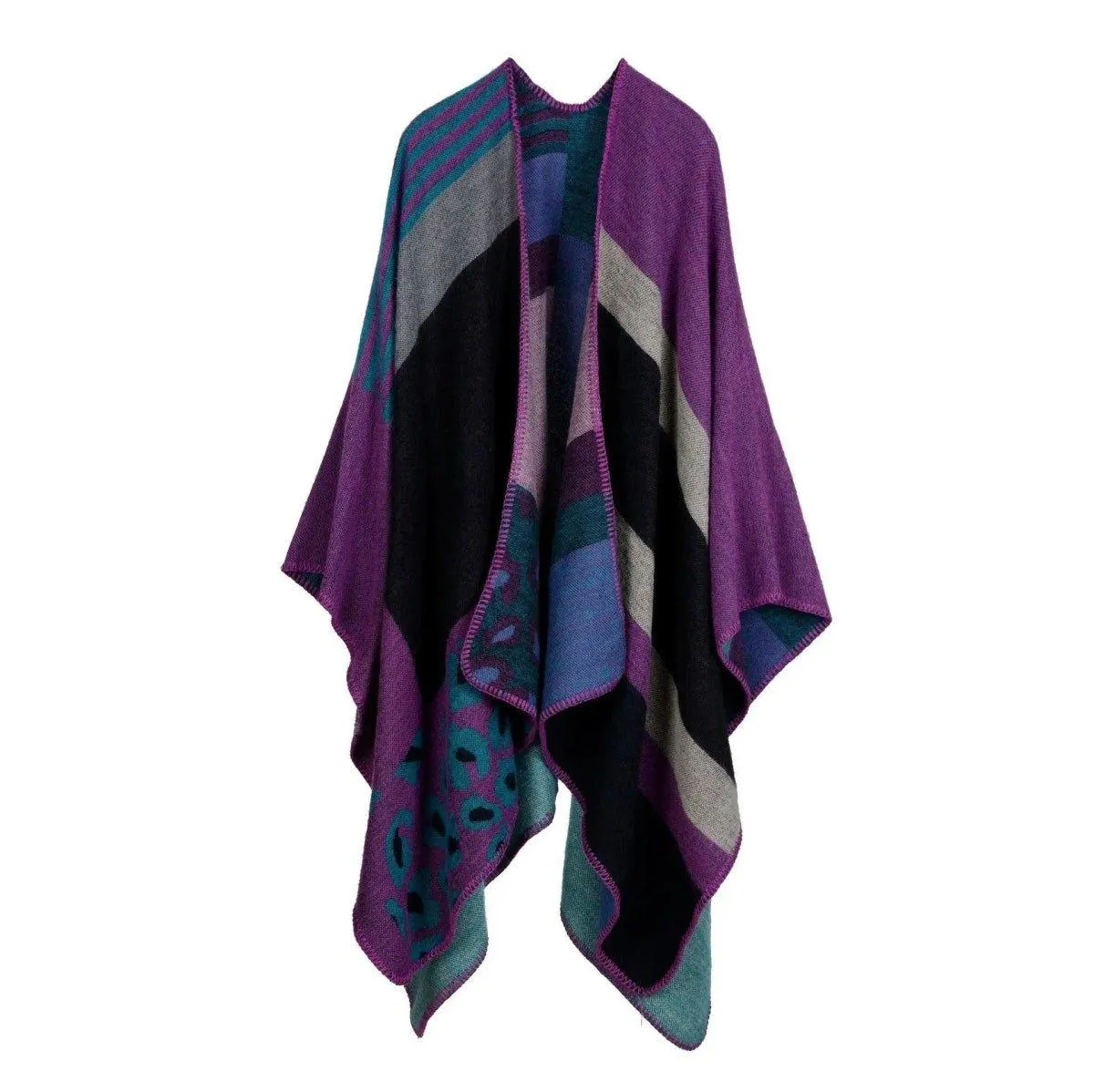 Elegant Large Plaid Cashmere Scarf