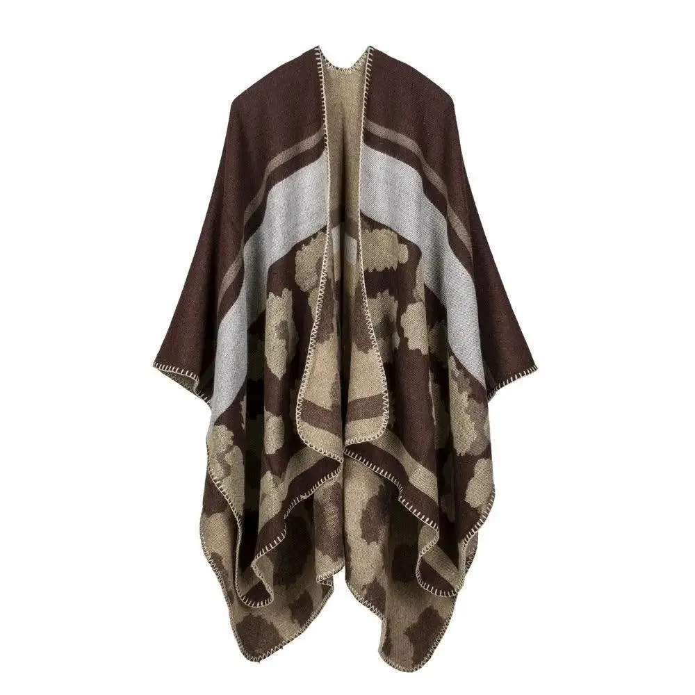Elegant Large Plaid Cashmere Scarf