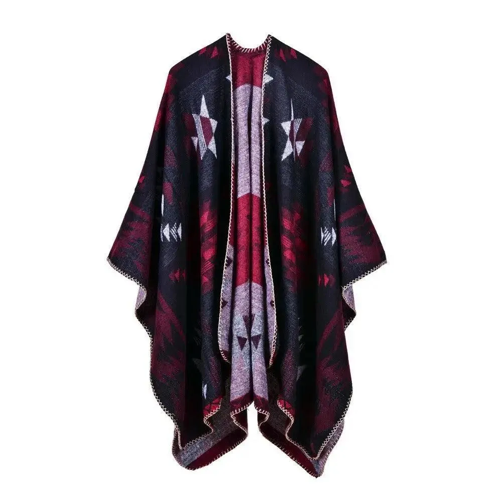 Elegant Large Plaid Cashmere Scarf