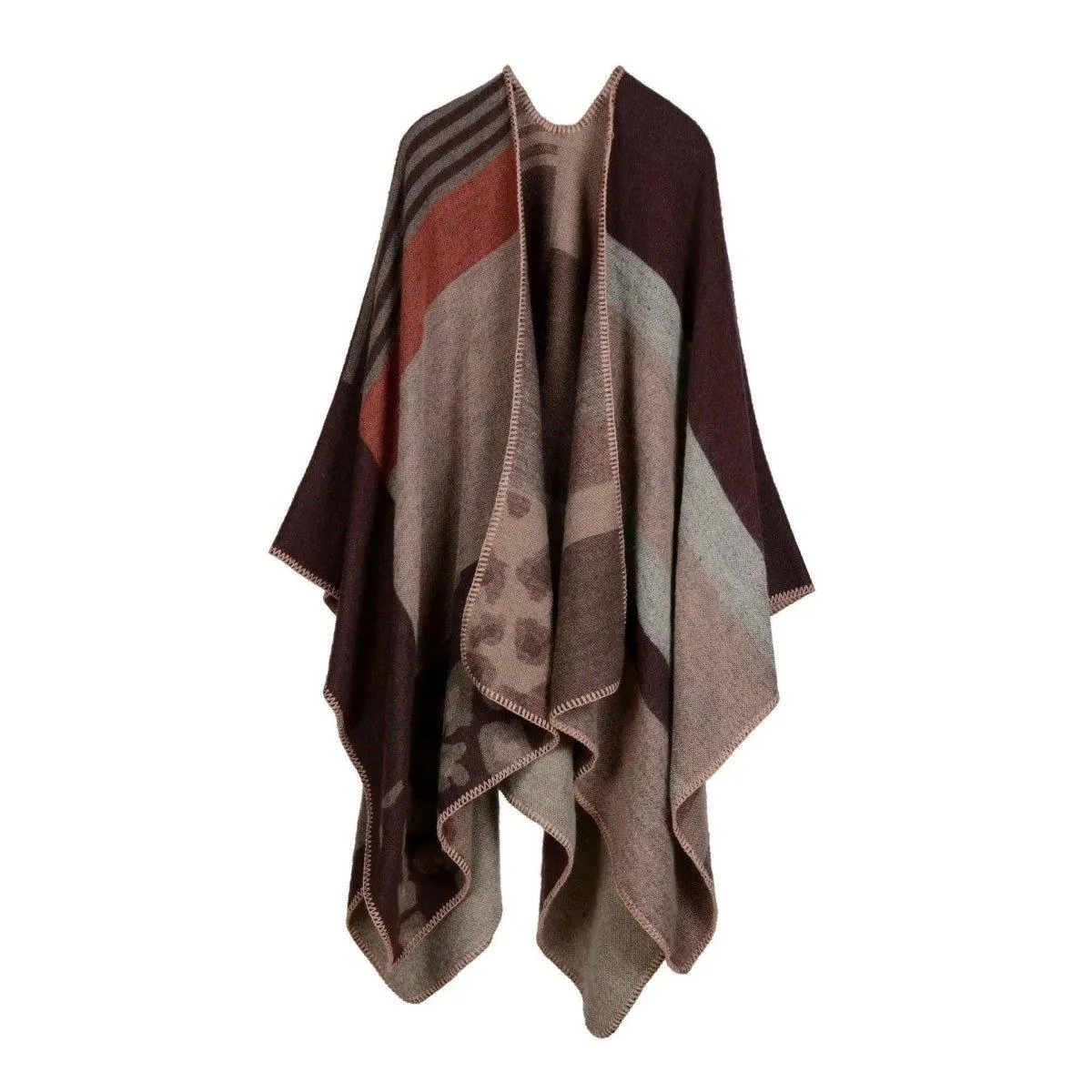 Elegant Large Plaid Cashmere Scarf