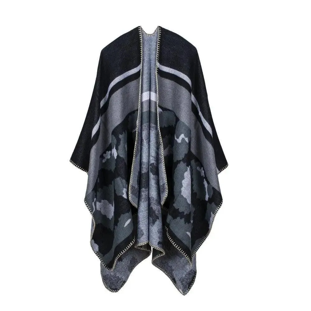 Elegant Large Plaid Cashmere Scarf