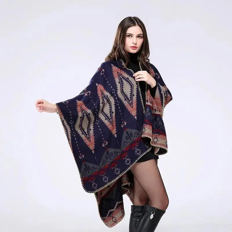 Elegant Large Plaid Cashmere Scarf