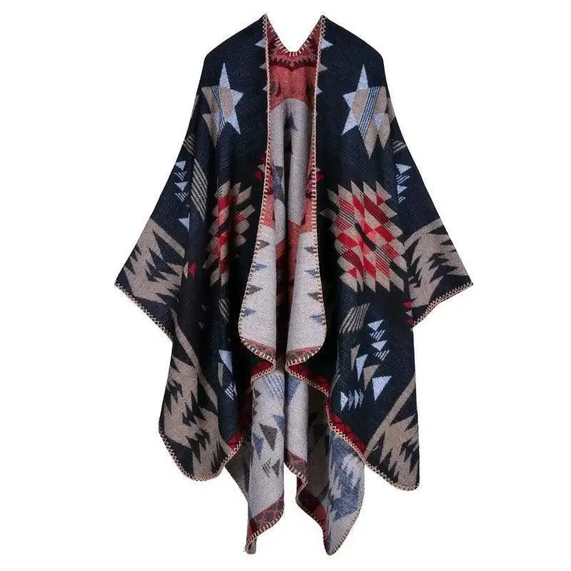 Elegant Large Plaid Cashmere Scarf