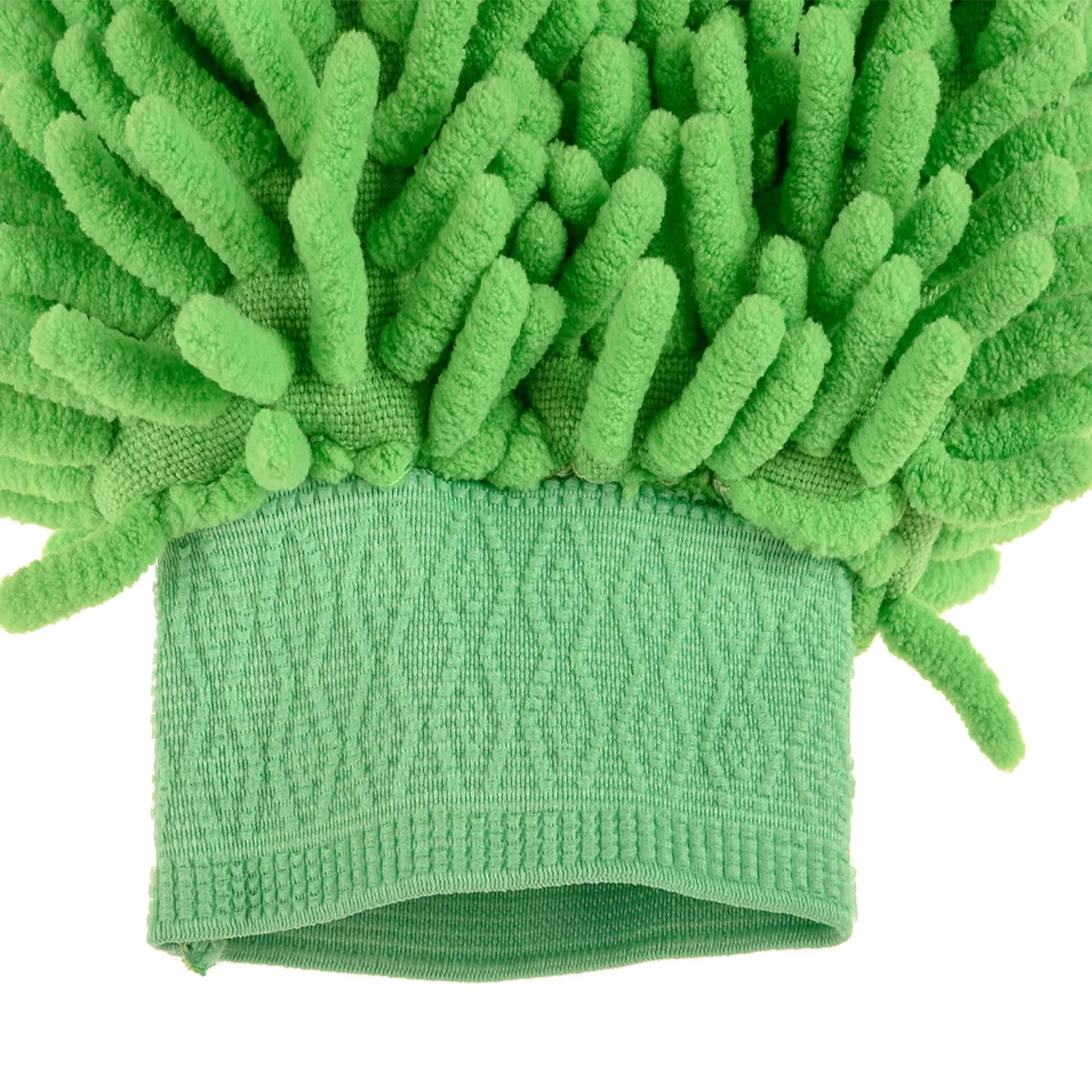 Heart Home Chenille Mitts|Microfiber Cleaning Gloves|Inside Waterproof Cloth Gloves|100 Gram Weighted Hand Duster|Chenille Gloves for Car|Glass|Pack of 4 (Green)